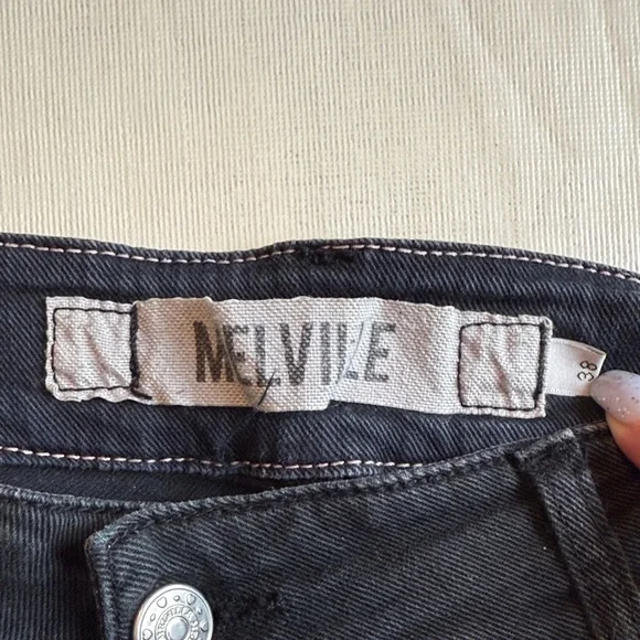 Brandy Melville Women's Frayed Hem Black Distressed Cutoff Jean Shorts Size 38 - Picture 2 of 11